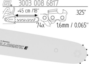Prowadnica Stihl Rollmatic E 325x1,6x74 45 cm 18" 11 zębów