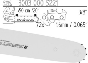 Prowadnica Stihl Rollomatic E 3/8x1,6x72 50 cm 20" 11 zębów