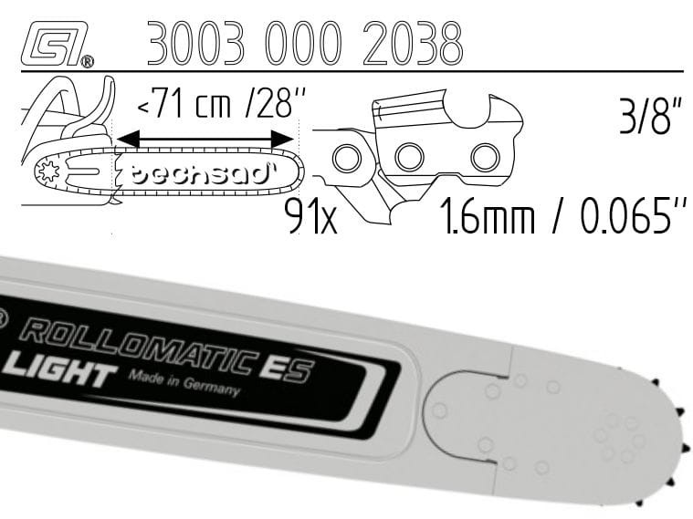 Prowadnica Stihl Rollomatic ES Light 3/8x1,6x91 28" 71 cm 11 zębów