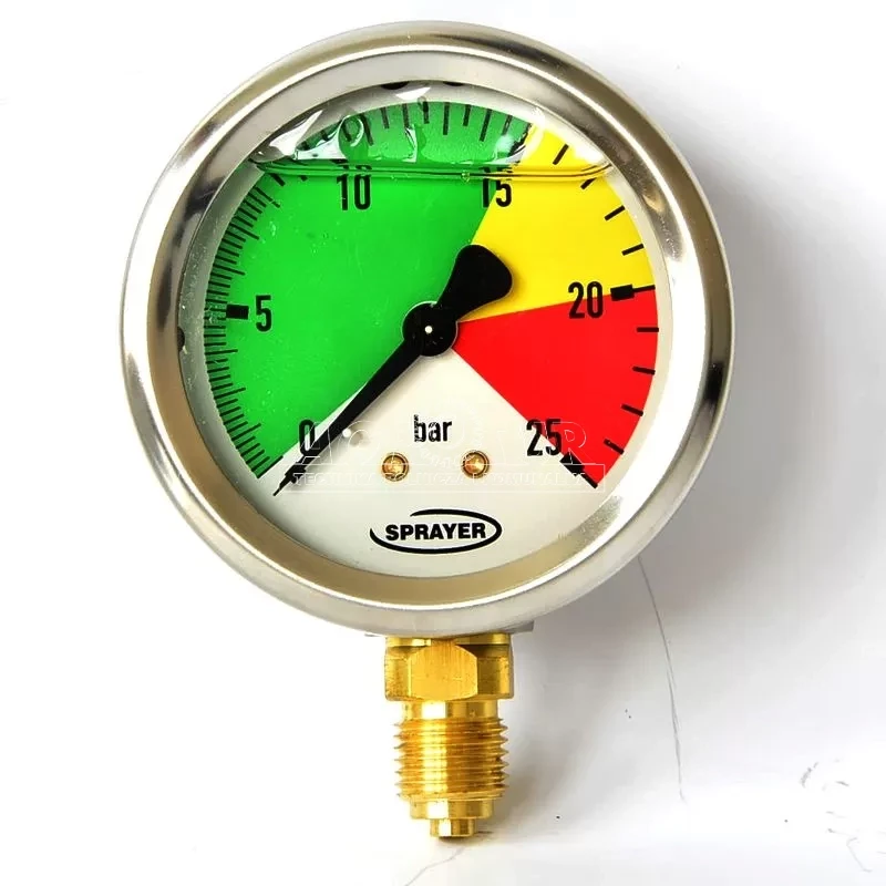 Manometr D63 0-25 bar G1/4" glicerynowy inox