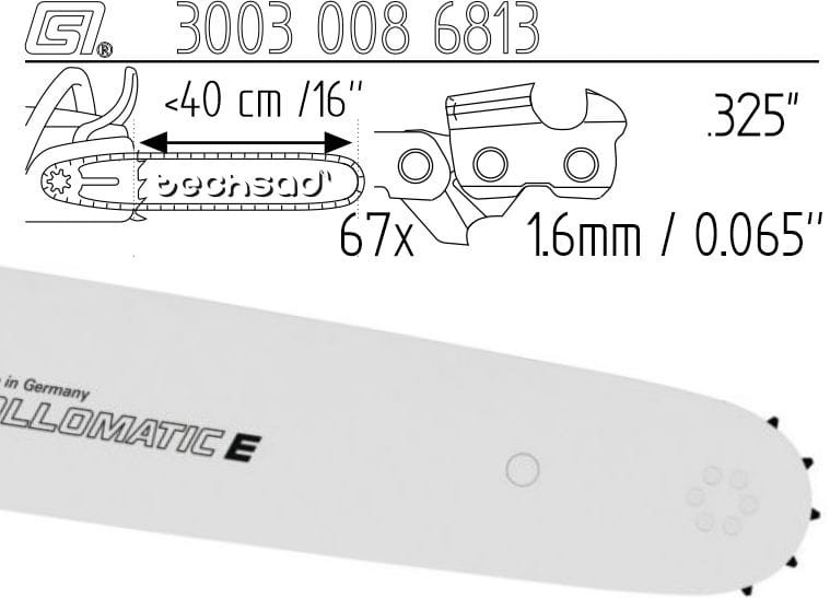 Prowadnica Stihl Rollmatic E 325x1,6x67 40 cm 16" 11 zębów