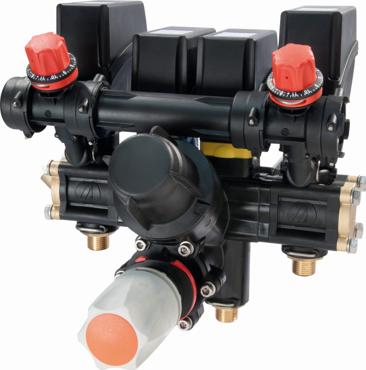 Elektrozawór opryskiwacza sadowniczego Arag 881 2 sekcje 40 bar z filtrem