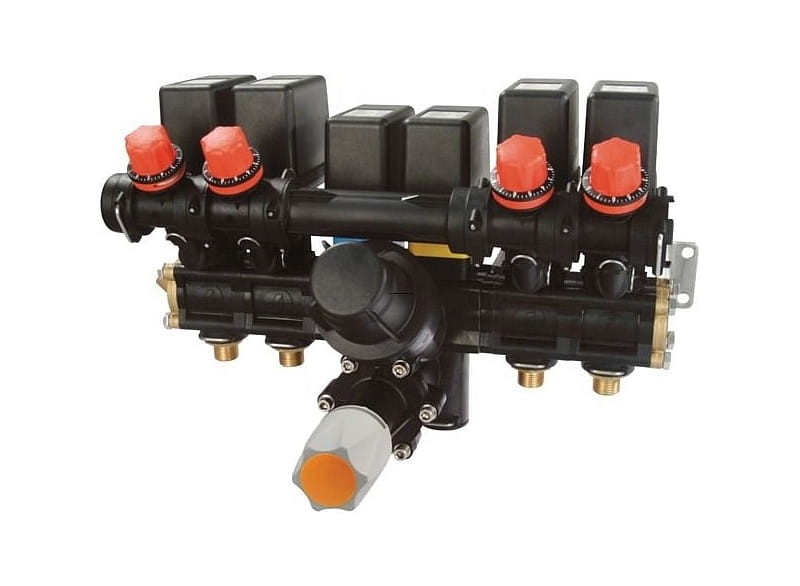 Elektrozawór opryskiwacza sadowniczego Arag 881 4 sekcje 40 bar z filtrem