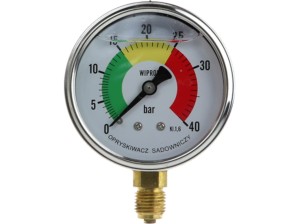 Manometr D63 0-40 bar G1/4" glicerynowy 