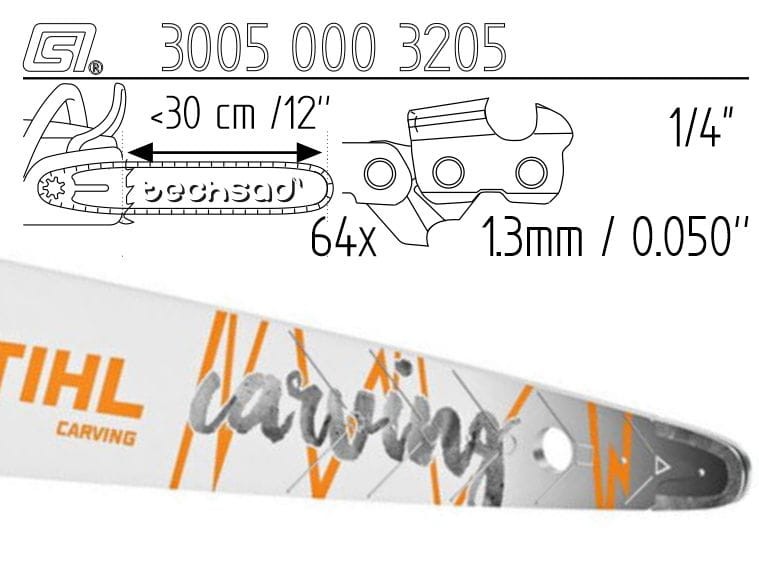 Prowadnica Stihl Carving 1/4x1,3x64 30 cm 12"