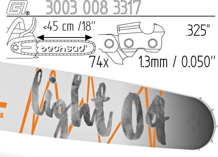 Prowadnica Stihl Light 04 325x1,3x78 45 cm 18" 7 zębów