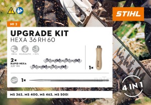 Zestaw 4 Hexa 2x łańcuch 3/8x1,6x72 + pilnik z rączką