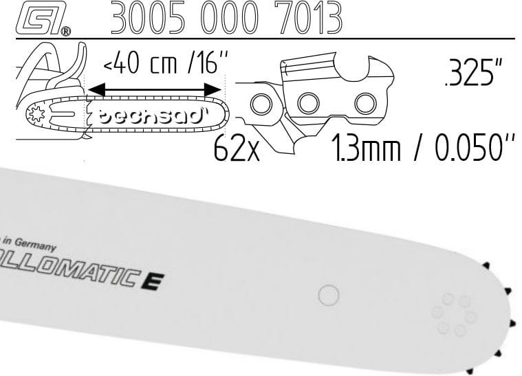 Prowadnica Stihl Rollomatic E 325x1,3x62 40 cm 16" 9 zębów
