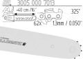 Prowadnica Stihl Rollomatic E 325x1,3x62 40 cm 16" 9 zębów