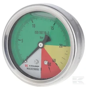 Manometr 0-20/60 bar D63 G1/4" Kramp logarytmiczny tyl.