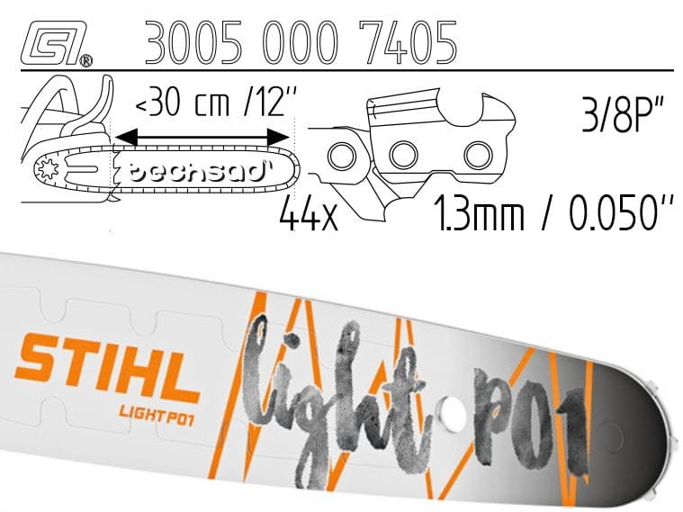 Prowadnica Stihl Light P01 3/8x1,3x44 30 cm 12" 9 zębów