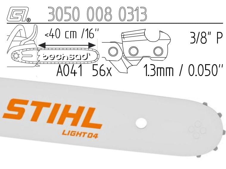 Prowadnica Stihl Light 04 3/8x1,3x56 40 cm 16" 6 zębów