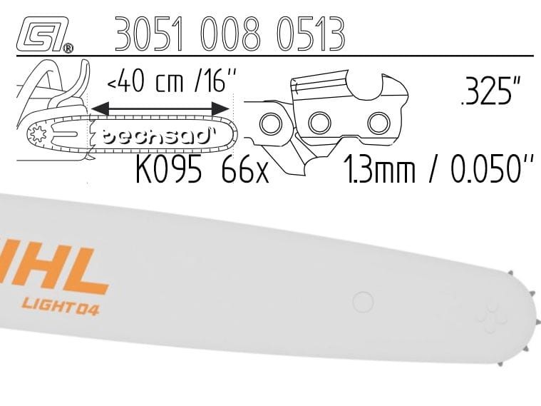 Prowadnica Stihl Light 04 325x1,3x66 40 cm 16" 7 zębów