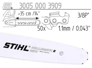 Prowadnica Stihl Rollmatic E Mini 3/8x1,1x50 35 cm 14" 7 zębów