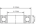 Łożysko 6002 W10 15X32X10 MS180 C-BE