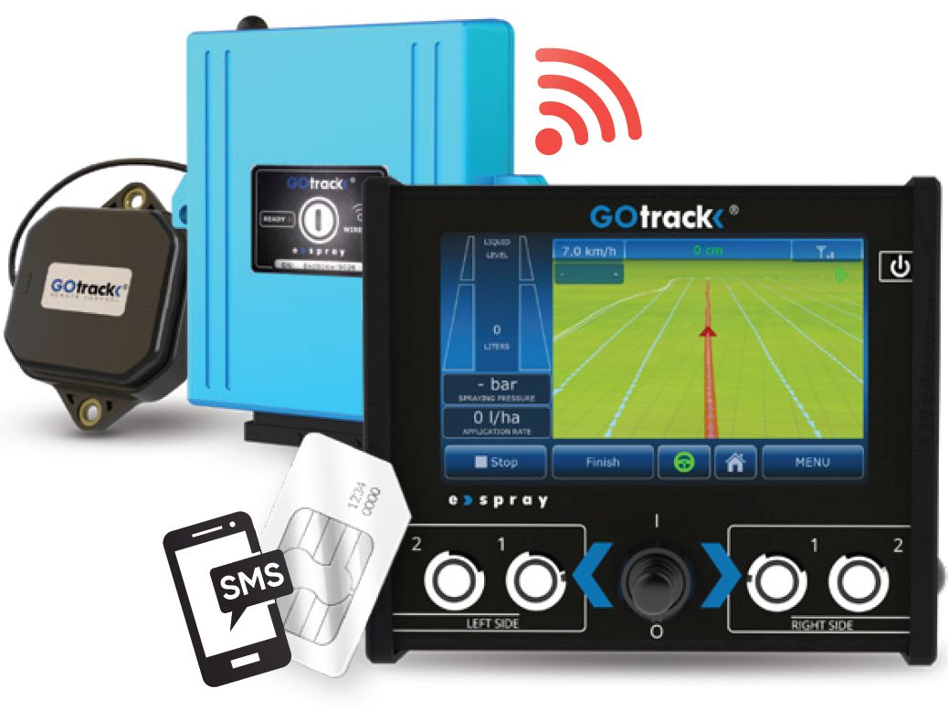 Komputer opryskiwacza sadowniczego Gotrack e-Spray GPS Assist