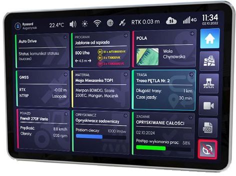 Komputer opryskiwacza sadowniczego GOtrack e-SPRAY PRO