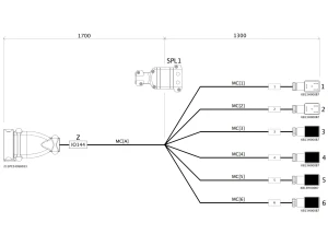 Kabel podłączeniowy 6 zaworów sekcyjnych do Arag IBX100 3 m B300S