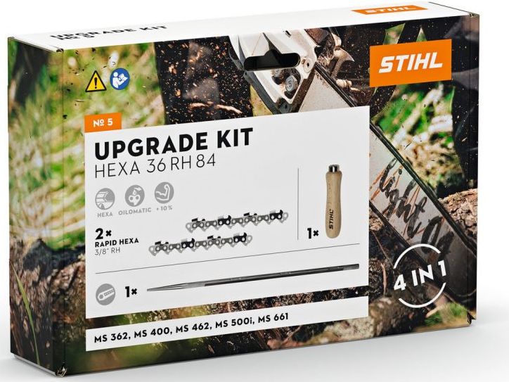 Zestaw 4 Hexa 2x łańcuch 3/8x1,6x84 + pilnik z rączką