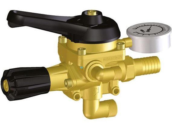 Zawór sterujący Braglia M170 OT mosiężny stałociśnieniowy z manometrem