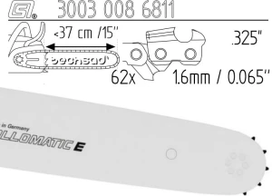 Prowadnica Stihl Rollomatic E 325x1,6x62 37 cm 15" 11 zębów