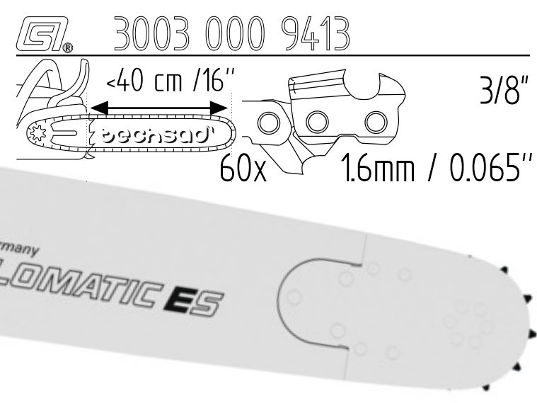 Prowadnica Stihl Rollomatic ES 3/8x1,6x60 40 cm 16" 11 zębów