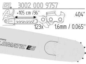 Prowadnica Stihl Rollmatic ES 404x1,6x123 41" 105 cm 12 zębów