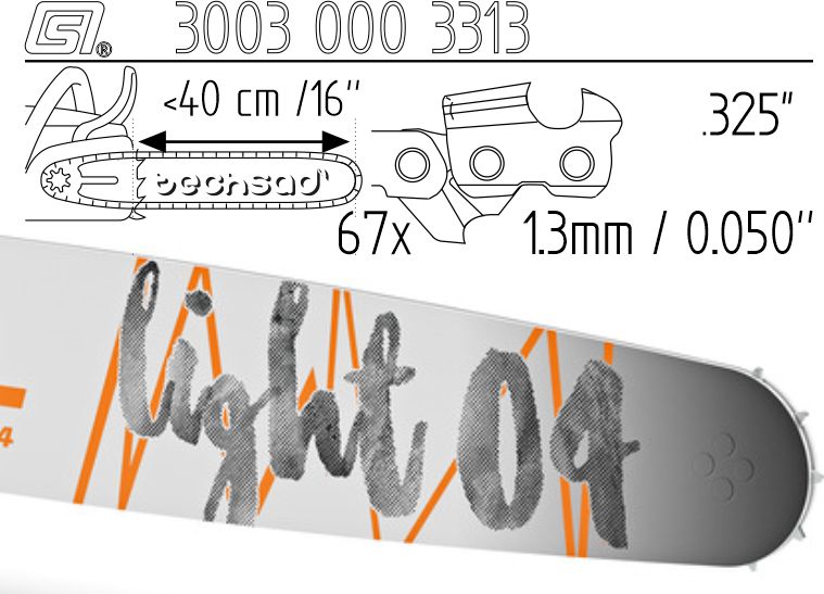 Prowadnica Stihl Light 04 325x1,3x67 40 cm 16" 10 zębów