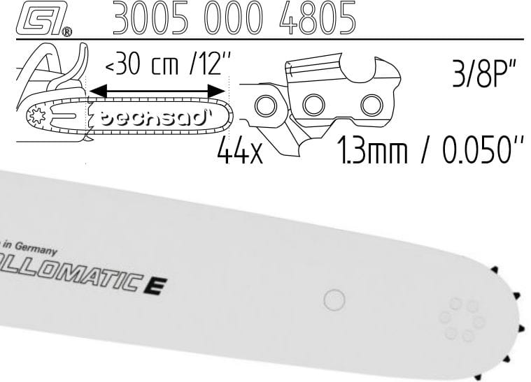 Prowadnica Stihl Rollmatic E 3/8x1,3x44 30 cm 12" 9 zębów