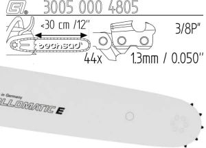 Prowadnica Stihl Rollmatic E 3/8x1,3x44 30 cm 12" 9 zębów