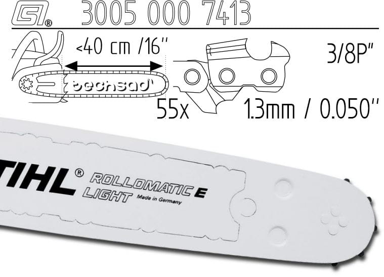 Prowadnica Stihl Rollomatic E Light 3/8x1,3x55 40 cm 16" 9 zębów
