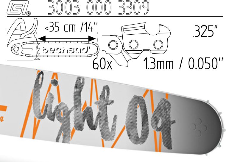 Prowadnica Stihl Light 04 325x1,3x60 35 cm 14" 10 zębów