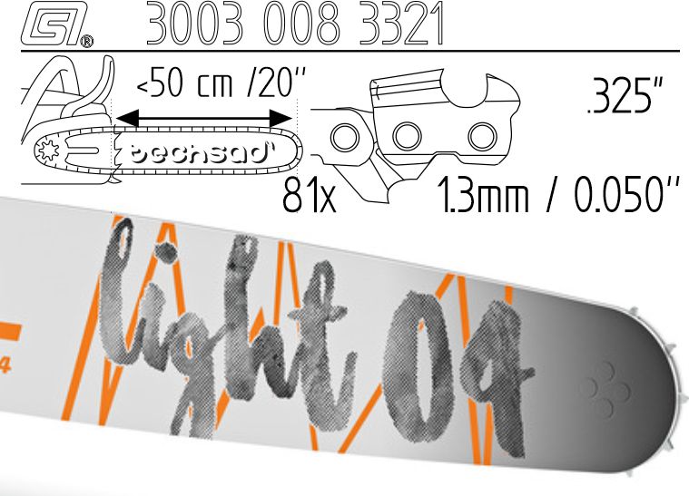Prowadnica Stihl Light 04 325x1,3x81 50 cm 20" 10 zębów