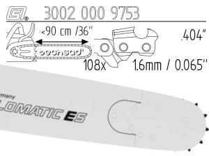 Prowadnica Stihl Rollomatic ES 404x1,6x108 90 cm 36" 12 zębów