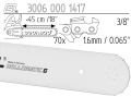 Prowadnica Stihl Strong G - żeliwo 3/8x1,6x70 45 cm 18" 14 zębów