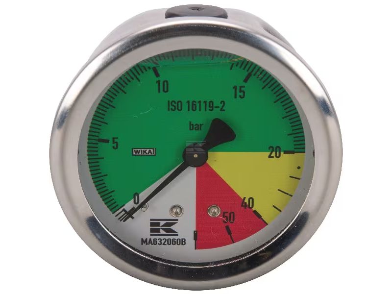 Manometr 0-20/60 bar D63 GZ 1/4" logarytmiczny tył