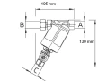 Filtr liniowy Braglia M146 G 1/2" mosiężny 70 Mesh ( żółty)