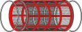 Wkład filtra ssawnego D108X200 32 mesh czerwony